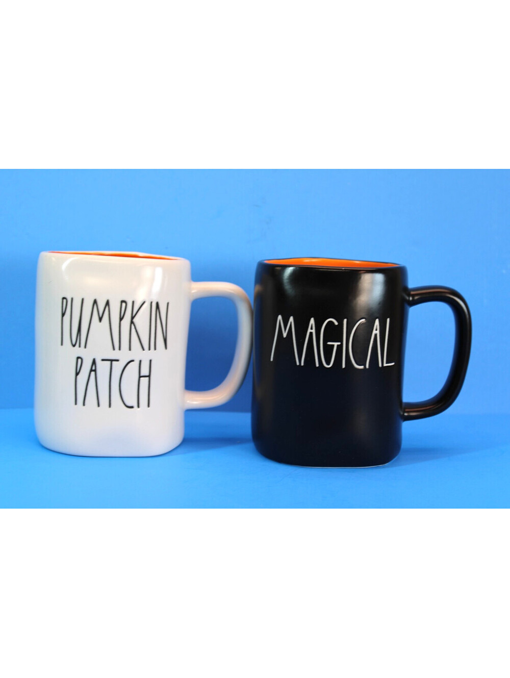 Rae Dunn Halloween Coffee Mugs PUMPKIN PATCH & MAGICAL 16 oz. Set/2 Fall